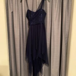 Deep royal/blue sequin & tulle asymmetrical dress